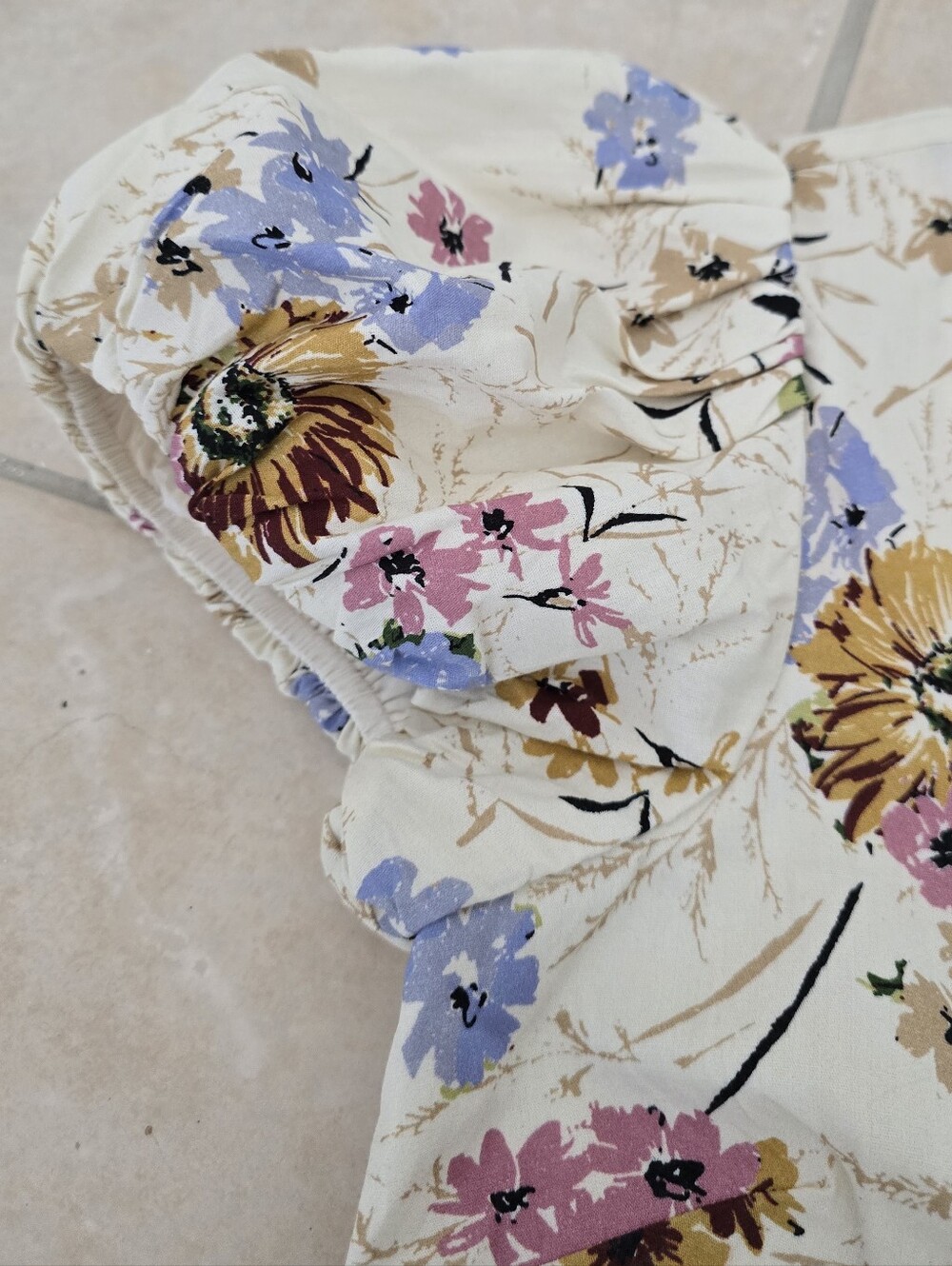 ANTHROPOLOGIE Peplum Puff Sleeve Square Neck French Country Floral Blouse NWOT - Picture 13 of 15